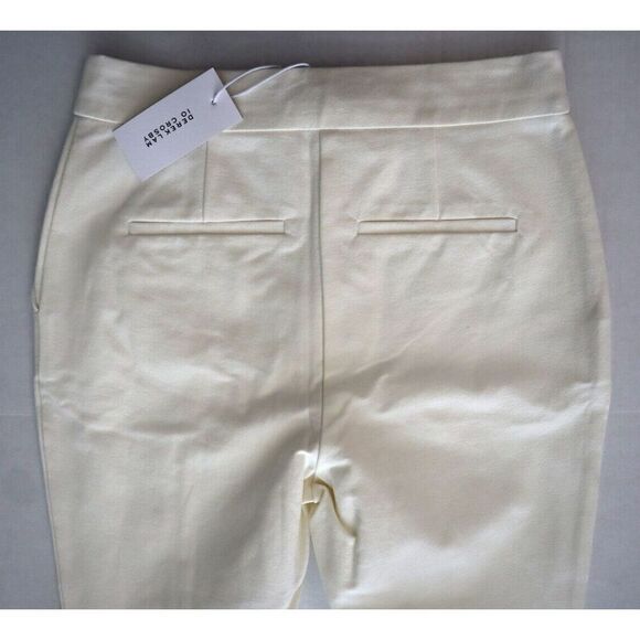 Derek Lam 10 Crosby Women Sz 4 Soft White Van Cropped Zip Front Slit Pants - Picture 9 of 12
